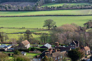 View of Shoreham and the Darent Valley in Kent, England