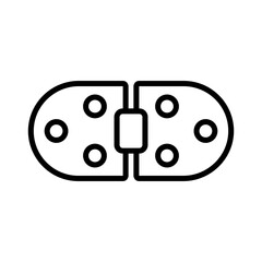 Secretarial furniture hinge icon. Black contour linear silhouette. Front side view. Editable strokes. Vector simple flat graphic illustration. Isolated object on a white background. Isolate.