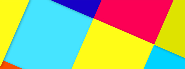 Obraz premium Colorful pastel paper background. Minimal geometric shapes and lines in pastel. Pastel paper banner