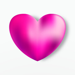 Pink realistic heart vector icon. Romantic symbol of Love