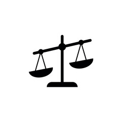 Scales vector flat icon, symbol of legal power.