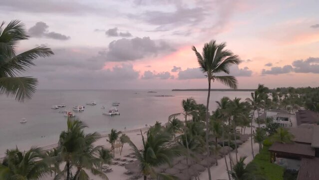 Punta Cana, Dominican Republic. Resorts, ocean views, boats and beach.