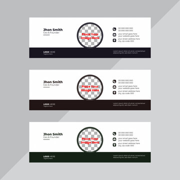 Email Signature Design Modern Template, Vector Mailing System, Unique Vector Minimalist Design, Business Promotion
