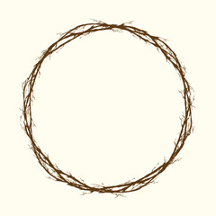 Tree branch lines circle frame