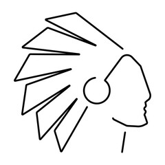 indian icon on white background, vector illustration.