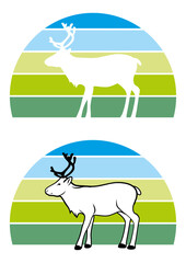 Reindeer. Design for sticker