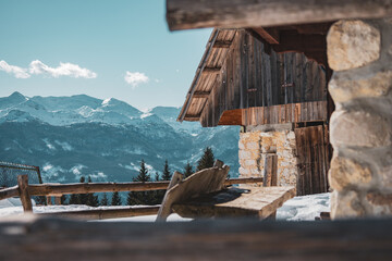 old wooden house in mountains