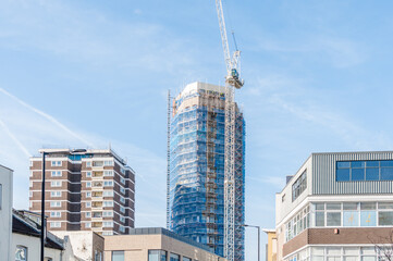 London, United Kingdom, 30 January 2023: Plaistow Hub large developments 23 floors for private rent...