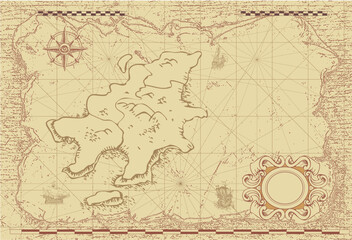 Fototapeta na wymiar old sea map