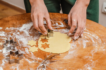 Preparation of sweet biscuits in the shape of the Star of David