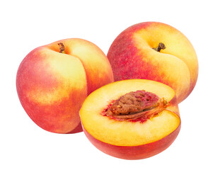 Fototapeta na wymiar Peach fruit isolated on white or transparent background.