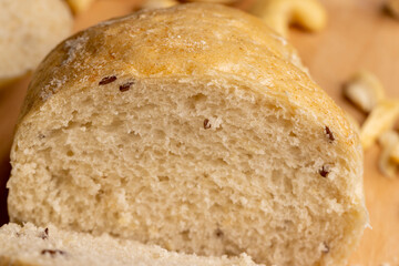 Sliced wheat loaf of fresh bread