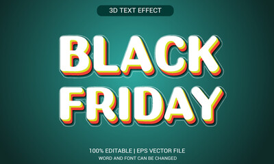 Black friday 3d text effect, typography design