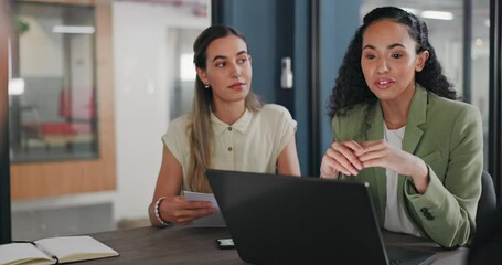 Laptop, group collaboration and diversity women brainstorming financial growth, stock market or bitcoin investment. Crypto finance economy, forex management team and trader discussion on NFT trading - Powered by Adobe