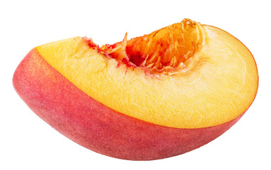 Peach fruit isolated on white or transparent background.