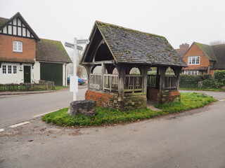 The Yattendon Well House that was originally constructed in 1878 for a 131-foot deep well, village of Yattendon, Berkshire, UK