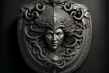 Scudo di Medusa. AI generated