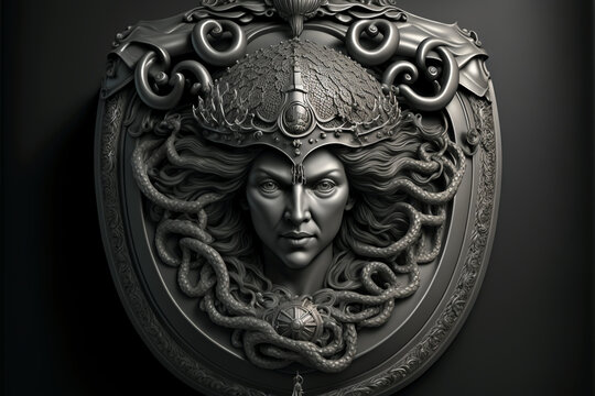 Scudo di Medusa. AI generated