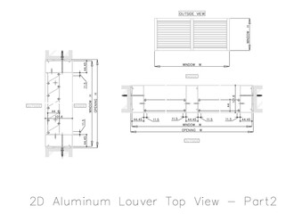 2D Aluminum Louver Top View