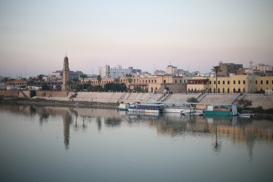  panorama of a famous street in Baghdad called Almutanabi tacked from the bridge