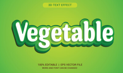  Vegetable 3d text effect, typography design