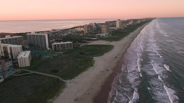 South Padre Island, Texas. Aerial 4K footage.