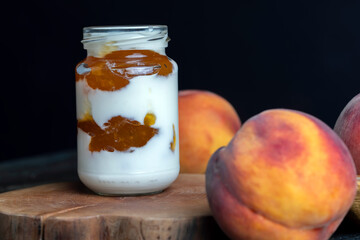 delicious yogurt with peach flavor