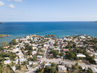 Small caribbean town - Boca de Yuma - Dominican Republic birds view