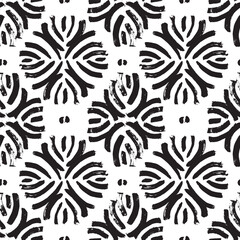 Abstract seamless black and white textile design