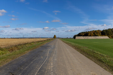 A straight highway without cars