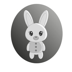 Bunny on a blue background. Rabbit . Vector wild animal on a blue background.