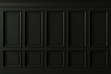 Classic wall with vintage black wood panels