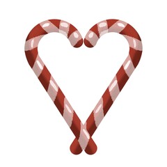 Fototapeta na wymiar watercolor Christmas lollipop. red candy isolated on a white background