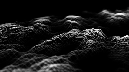 Abstract digital landscape texture background. Futuristic retro mountains wave. Big data visualization. For website and banner design. 3D rendering.
