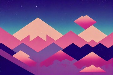 Space landscape, vintage poster style, cosmic miasma, Pop Art, Abstract, Crazy, and Psychedelic Background Generative AI