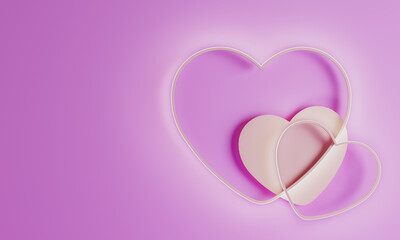 pink heart on white background
