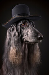 Generative AI illustration from photography of Afghan Greyhound Dog