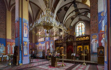 Fototapeta na wymiar Orthodox Cathedral of the Nativity of the Most Holy Theotokos Wroclaw, Poland.