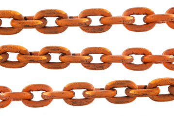 Color chain for fencing on a white background close-up