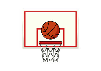 Naklejka premium Basketball clipart vector flat design isolated on white background