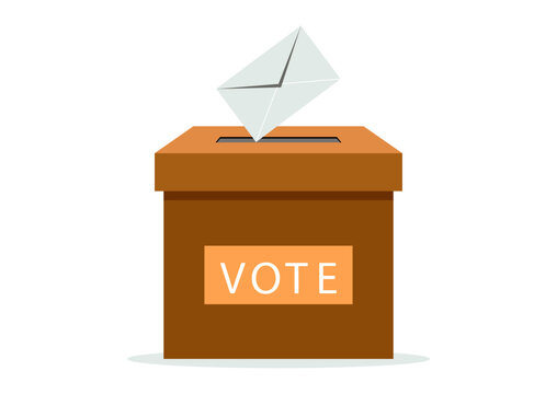 Ballot box icon flat design isolated on white background