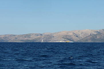 Fire fighting airplane in action, Hvar Island, Croatia