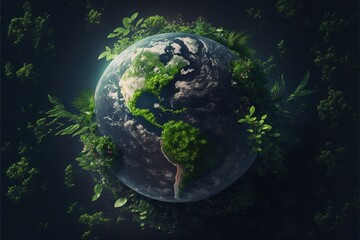 Obraz na płótnie Canvas Concept of a green planet earth 