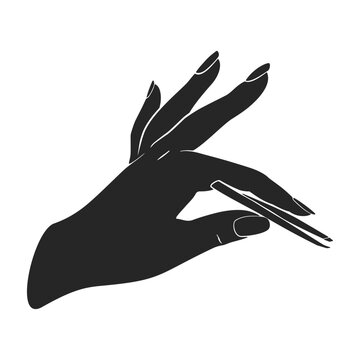 recommend clip art: Tweezers in beautician hand for beauty concept in vector illustration