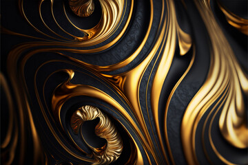Black and gold abstract background texture ai