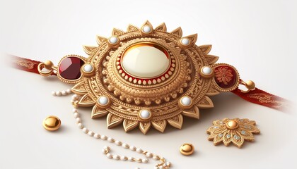 Illustration of Happy Rakhi Festival Greeting Background. Generative AI	
