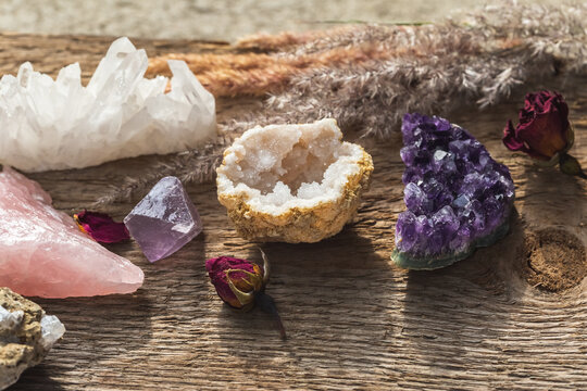 Alternative crystal healing or witchcraft set up