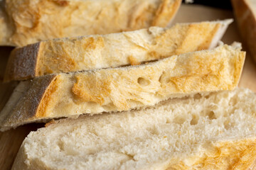 Sliced at home soft and fresh loaf of bread