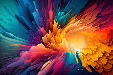 Abstract colorful swirl background, colorful explosion created with generative AI technology