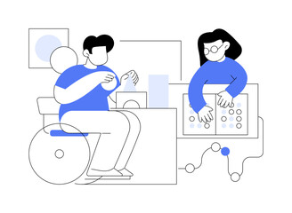 Special education preschool abstract concept vector illustration.